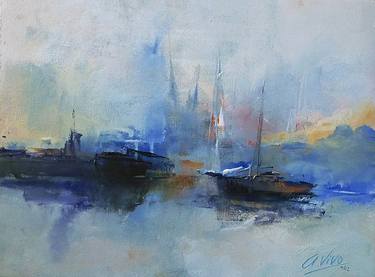 Original Expressionism Ship Paintings by Andres Vivo