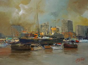 Print of Impressionism Ship Paintings by Andres Vivo