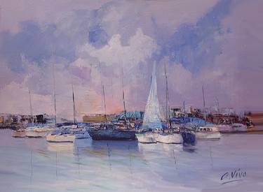 Print of Impressionism Sailboat Paintings by Andres Vivo