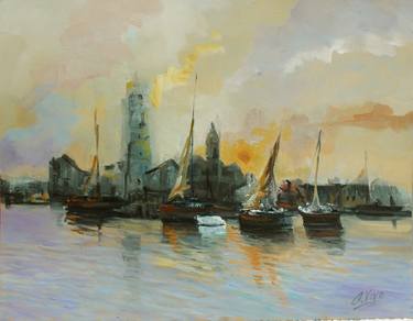 Original Impressionism Sailboat Paintings by Andres Vivo