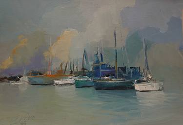 Original Impressionism Sailboat Paintings by Andres Vivo