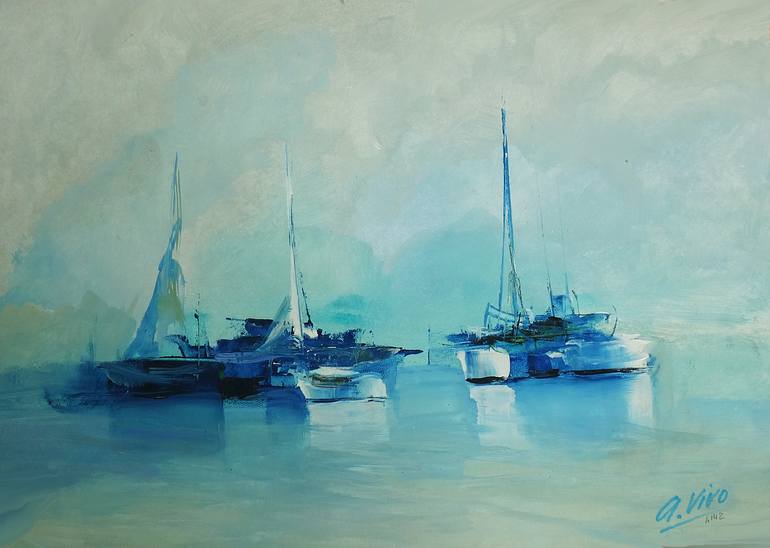 Print of Impressionism Boat Paintings by Andres Vivo