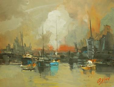 Original Impressionism Sailboat Paintings by Andres Vivo