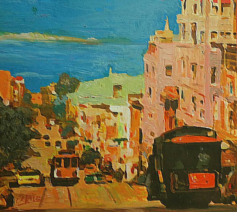 4399 Rose building at San Francisco Painting by Andres Vivo | Saatchi Art