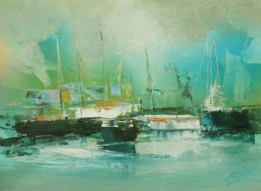 Original Impressionism Boat Paintings by Andres Vivo