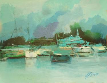 Original Impressionism Sailboat Paintings by Andres Vivo