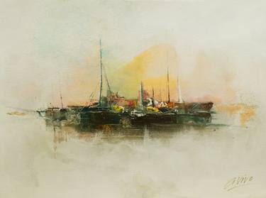 Print of Impressionism Sailboat Paintings by Andres Vivo