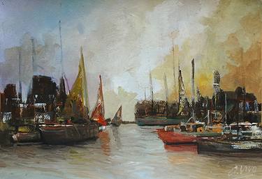 Original Impressionism Ship Paintings by Andres Vivo