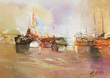 Original Impressionism Sailboat Paintings by Andres Vivo