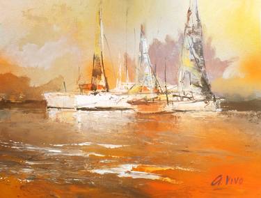 Original Impressionism Boat Paintings by Andres Vivo