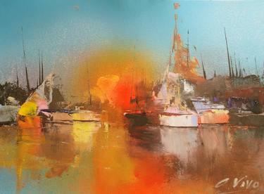 Original Expressionism Boat Paintings by Andres Vivo