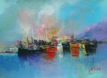 Original Impressionism Boat Paintings by Andres Vivo