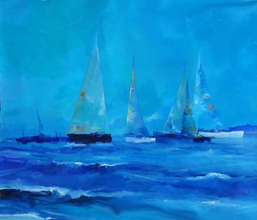 Print of Abstract Expressionism Sailboat Paintings by Andres Vivo