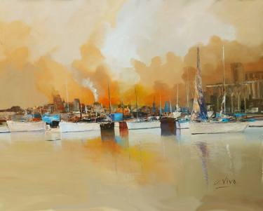 Original Impressionism Sailboat Paintings by Andres Vivo