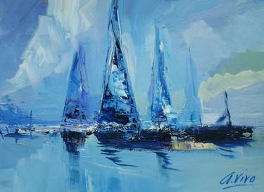 4575 Blue sailing boats thumb