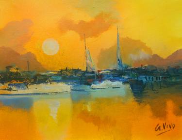 Print of Impressionism Seascape Paintings by Andres Vivo