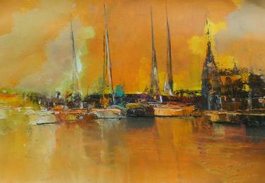 Original Impressionism Boat Paintings by Andres Vivo