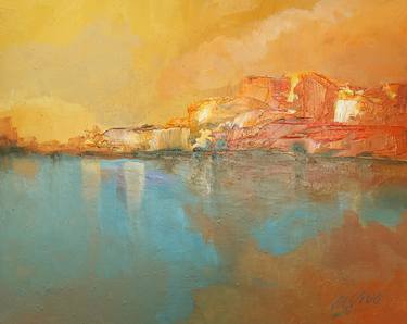 4734  Orange cliffs 3  seascape thumb