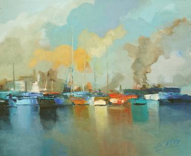 Original Impressionism Ship Paintings by Andres Vivo