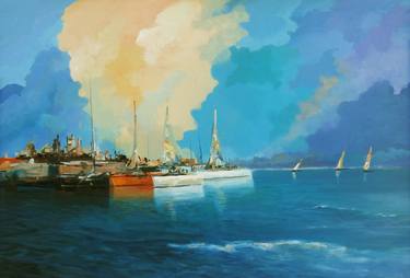Print of Figurative Sailboat Paintings by Andres Vivo
