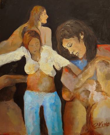 Original Abstract Expressionism Women Paintings by Andres Vivo