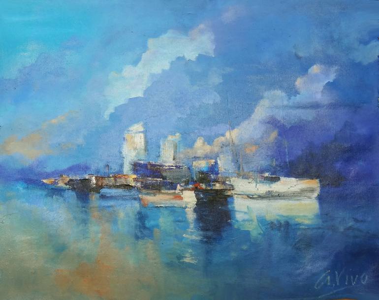Print of Impressionism Sailboat Paintings by Andres Vivo