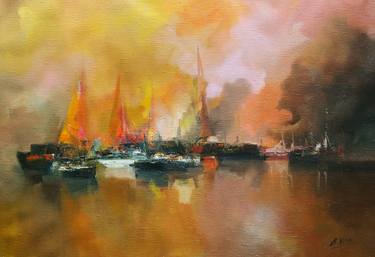 Print of Expressionism Sailboat Paintings by Andres Vivo