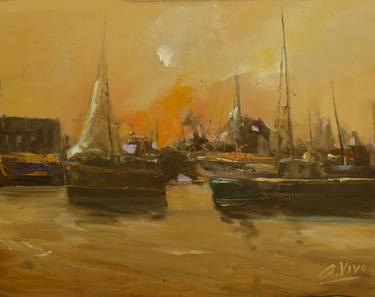 Original Expressionism Boat Paintings by Andres Vivo