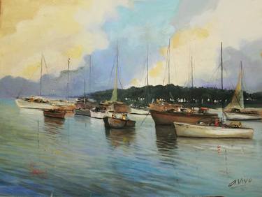 Original Expressionism Boat Paintings by Andres Vivo