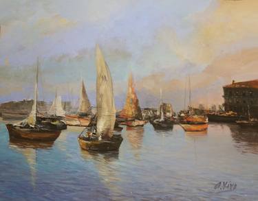 Original Boat Painting by Andres Vivo
