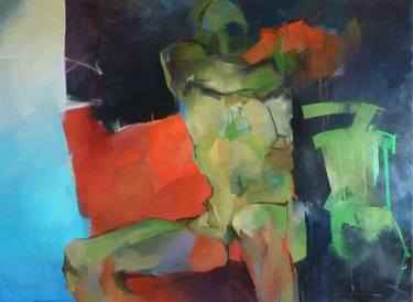 Original Abstract Expressionism People Paintings by Larissa Strunowa