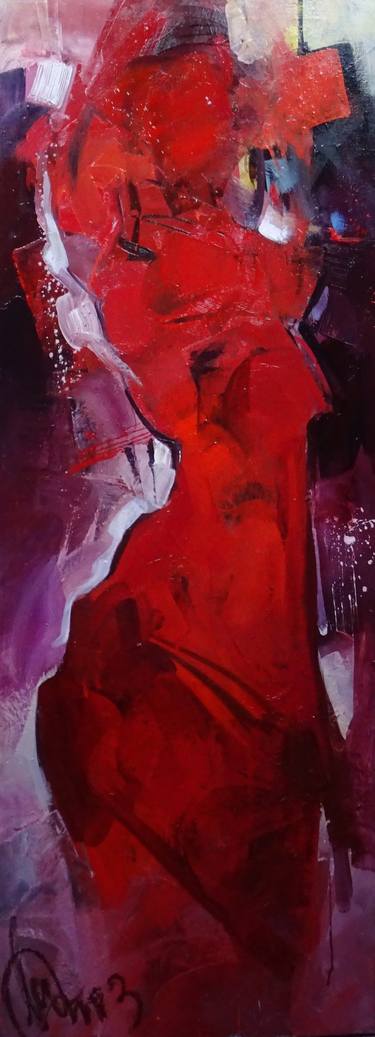 Original Abstract Expressionism Women Paintings by Larissa Strunowa