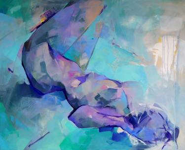 Original Abstract Expressionism Nude Paintings by Larissa Strunowa