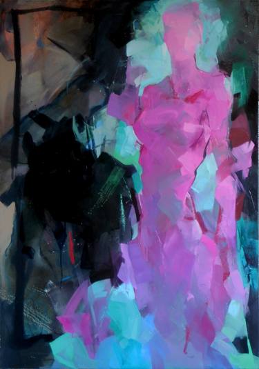 Original Abstract Expressionism Women Paintings by Larissa Strunowa