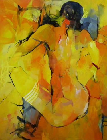 Original Abstract Expressionism Women Paintings by Larissa Strunowa