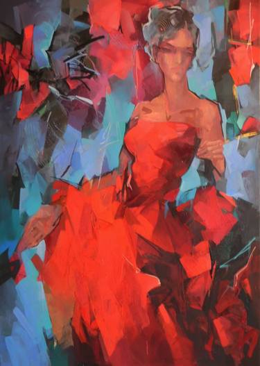 Original Figurative Women Paintings by Larissa Strunowa