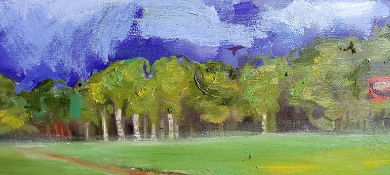 Original Expressionism Landscape Painting by Justīne Seile Urtāne