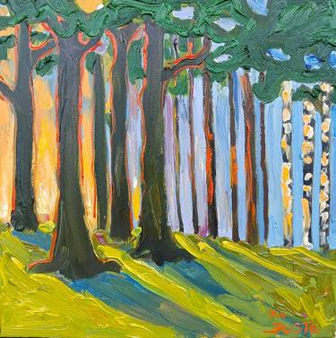 Original Abstract Expressionism Landscape Painting by Justīne Seile Urtāne