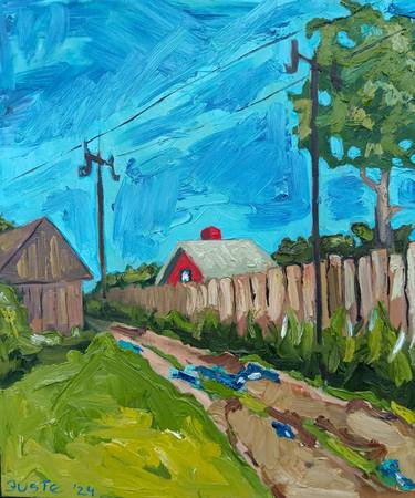Original Abstract Expressionism Landscape Painting by Justīne Seile Urtāne
