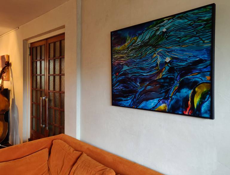 Original Abstract Landscape Painting by Lizzy Geurts Van Kessel