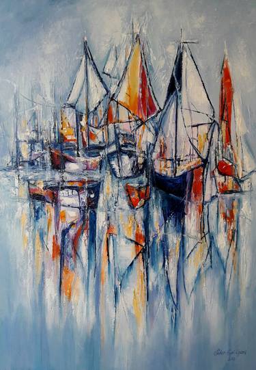 Original Abstract Expressionism Landscape Paintings by seher eyri genc