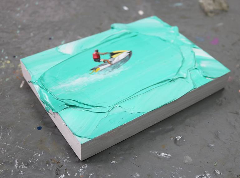 Original Abstract Boat Painting by Taylor Cox