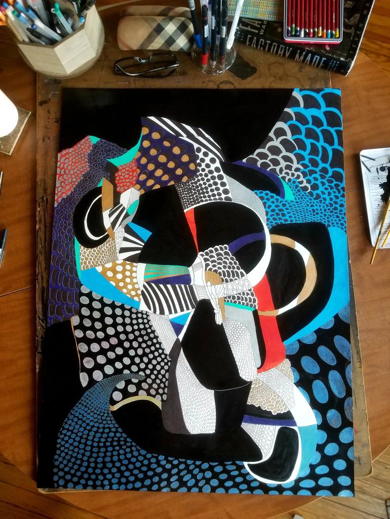 Original Abstract Expressionism Abstract Drawing by Danny Augustine