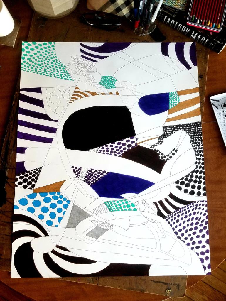 Original Abstract Expressionism Abstract Drawing by Danny Augustine