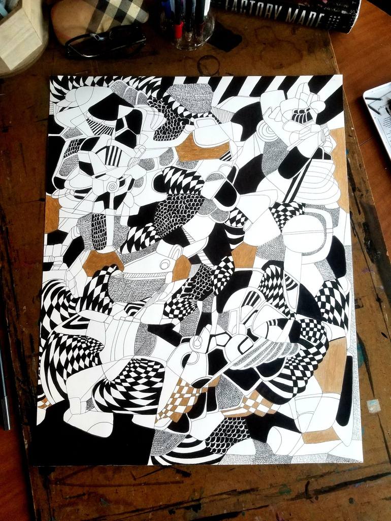 Original Abstract Expressionism Abstract Drawing by Danny Augustine