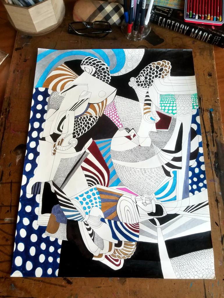 Original Abstract Expressionism Abstract Drawing by Danny Augustine