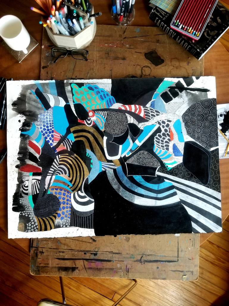 Original Abstract Expressionism Abstract Drawing by Danny Augustine