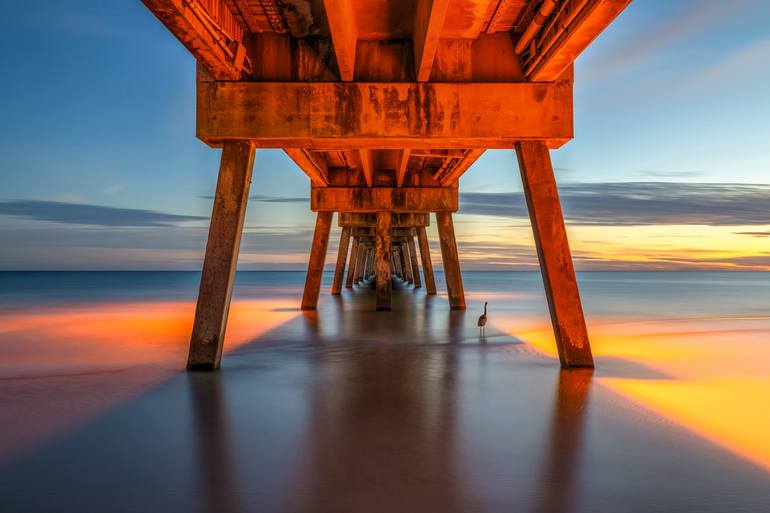 Pier Perspectives At Twilight On Okaloosa Island - Florida - Print