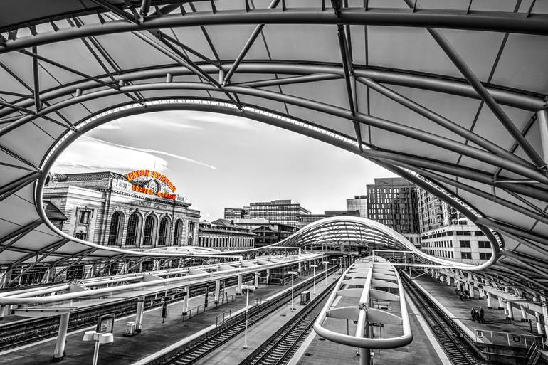 Denver Union Station Perspectives With A Neon Color Splash - Print