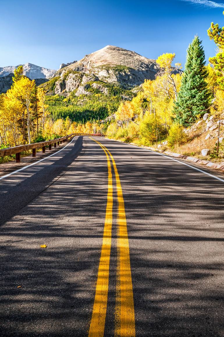 Scenic Drive Through Autumn Splendor Along Bear Lake Road - Print